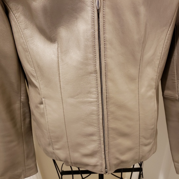 Leather-Brisha Champange Colored Jacket Sz Sm - Picture 3 of 8